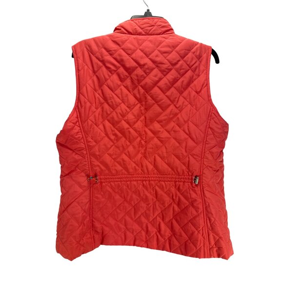 Croft & Barrow Red Quilted Vest Women’s M Zip Front Lightweight Layer - Picture 5 of 7